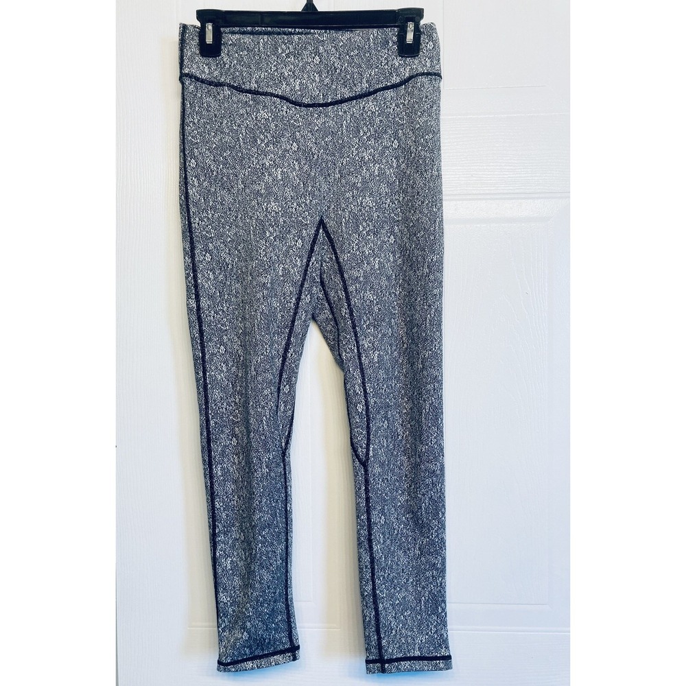 ECHT Leggings Womens Size S Black‎ White Speckled High Rise Cropped Activewear